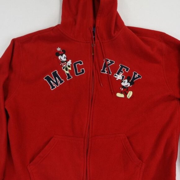 Disney Sweatshirt Womens 2X Full Zip Mickey Mouse Minnie Hooded - Picture 2 of 8